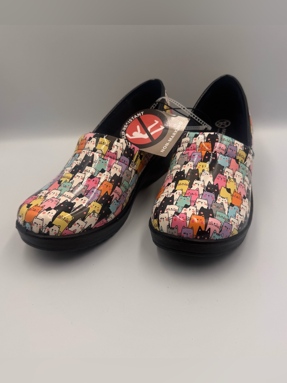 💕NWTeasy street Black Slip-On Clogs with Logo Insole Women’s 7.5 W
